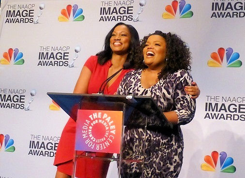 Actresses Garcelle Beauvais and Yvette Nicole Brown annouce Image Awards in Beverly Hills