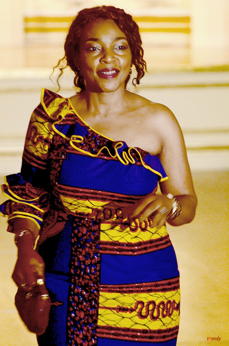 From the Democratic Republic of the Congo, Fashion Designer, Kapinga Bashala. During her presentation at the New York, Plaza Hotel on West 57th Street.