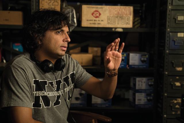 Writer-director M. Night Shyamalan on the set of "Glass," the third part of his trilogy that began with 2000's "Unbreakable" and continued with 2016's "Split."