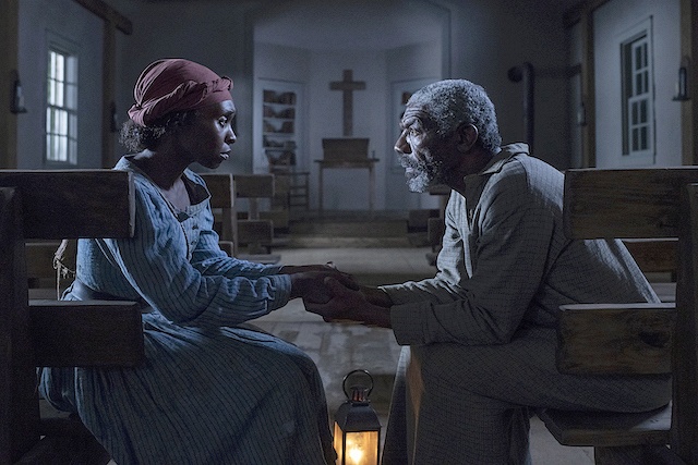 Cynthia Erivo stars as Harriet Tubman and Vondie Curtis-Hall as Reverend Green - Credit Glen Wilson  Focus Features
