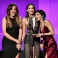TV personalities Khloe Kardashian, Kendall Jenner and Kylie Jenner speak onstage