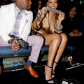 Floyd Mayweather Jr. (L) and Rihanna