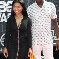 Nicki Minaj (L) and Meek Mill attend the 2015 BET Awards