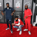 ATLANTA, GEORGIA - OCTOBER 01: (L-R) D.C. Young Fly, Chico Bean and Karlous Miller of 85 South attend the 2021 BET Hip Hop Awards at Cobb Energy Performing Arts Centre on October 01, 2021 in Atlanta, Georgia. (Photo by Paras Griffin/Getty Images for BET)