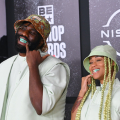 ATLANTA, GEORGIA - OCTOBER 01 Tobe Nwigwe and Martika Ivory Rogers attend the 2021 BET Hip Hop Awards at Cobb Energy Performing Arts Centre on October 01, 2021 in Atlanta, Georgia. (Photo by Paras Griffin/Getty Images for BET)