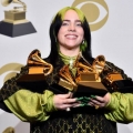 LOS ANGELES, CALIFORNIA - JANUARY 26: Billie Eilish, winner of Record of the Year for "Bad Guy", Album of the Year for "when we all fall asleep, where do we go?", Song of the Year for "Bad Guy", Best New Artist and Best Pop Vocal Album for "when we all fall asleep, where do we go?", poses in the press room during the 62nd Annual GRAMMY Awards at STAPLES Center on January 26, 2020 in Los Angeles, California. (Photo by Alberto E. Rodriguez/Getty Images for The Recording Academy)