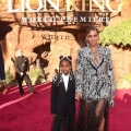 HOLLYWOOD, CALIFORNIA - JULY 09: Blue Ivy Carter (L) and Beyonce Knowles-Carter attend the World Premiere of Disney's "THE LION KING" at the Dolby Theatre on July 09, 2019 in Hollywood, California. (Photo by Alberto E. Rodriguez/Getty Images for Disney)