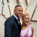 Meagan Good (R) and DeVon Franklin (L) arrive on the red carpet of The 91st Oscars® at the Dolby® Theatre in Hollywood, CA on Sunday, February 24, 2019.