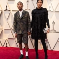 Pharrell Williams (L) and Helen Lasichanh arrive on the red carpet of The 91st Oscars® at the Dolby® Theatre in Hollywood, CA on Sunday, February 24, 2019.