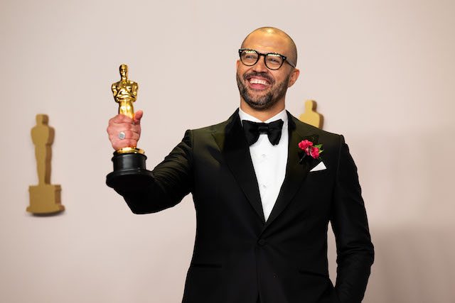 Cord Jefferson poses backstage with the Oscar&reg; for Adapted Screenplay during the live ABC telecast of the 96th Oscars&reg; at Dolby&reg; Theatre at Ovation Hollywood on Sunday, March 10, 2024.