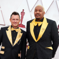 Oscar® nominees Martin Desmond Roe and Travon Free arrive on the red carpet of The 93rd Oscars® at Union Station in Los Angeles, CA on Sunday, April 25, 2021.