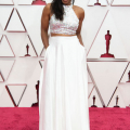 Oscar® nominee, Mia Neal arrives on the red carpet of The 93rd Oscars® at Union Station in Los Angeles, CA on Sunday, April 25, 2021.