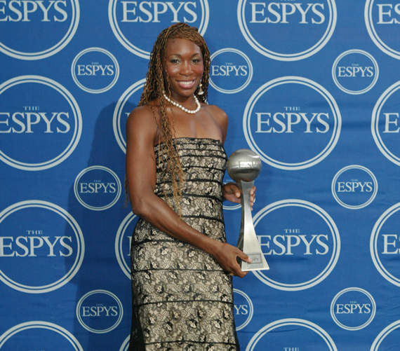 Venus Williams with her ESPY Award